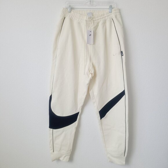 Nike Swoosh Fleece Pants DX0564-113 Size L-Tall Ivory - Picture 1 of 6